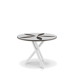sand dollar side table 42" tex white - white and black duraboard